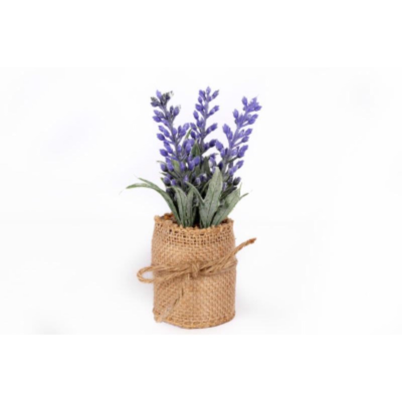 ARTIFICIAL PLANTS LEVANDER IN HESSIAN POT